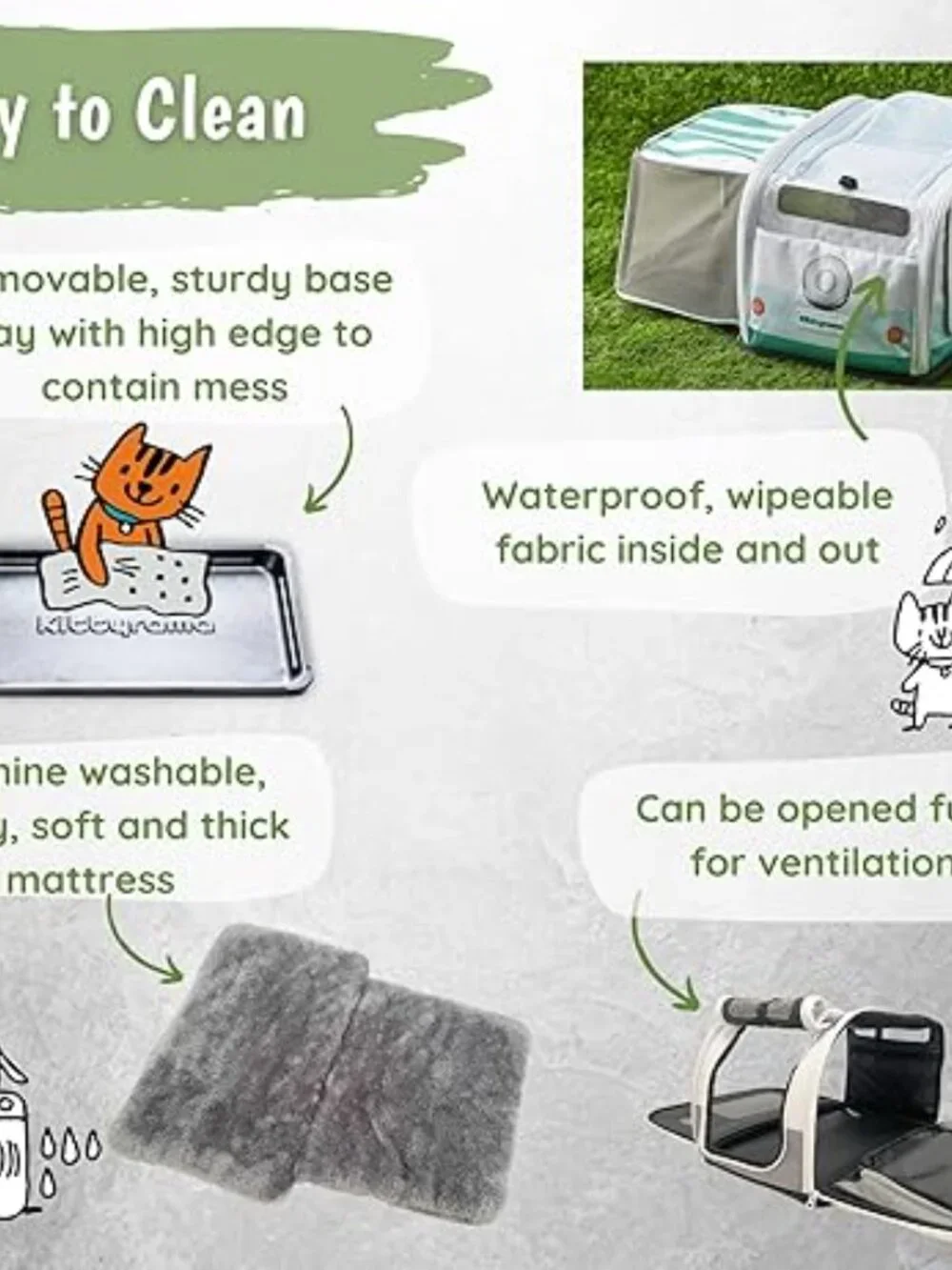 Kittyrama Hideaway Cat Camper Carrier Expandable Travel House Portable Pet Home
